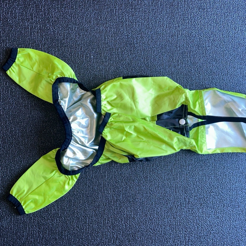 The Dog Face Lime Green Rain Jacket Size Small